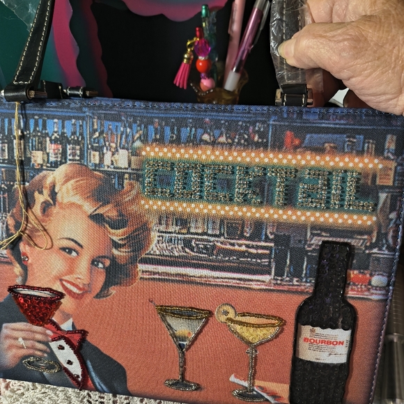 Handbag Vintage-Inspired Cocktail Tote Bag - Picture 5 of 7